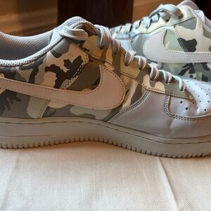 Nike Air Force One Camouflage Sneakers with White Accents